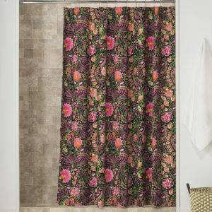 Peaceful Perch Licorice Shower Curtain