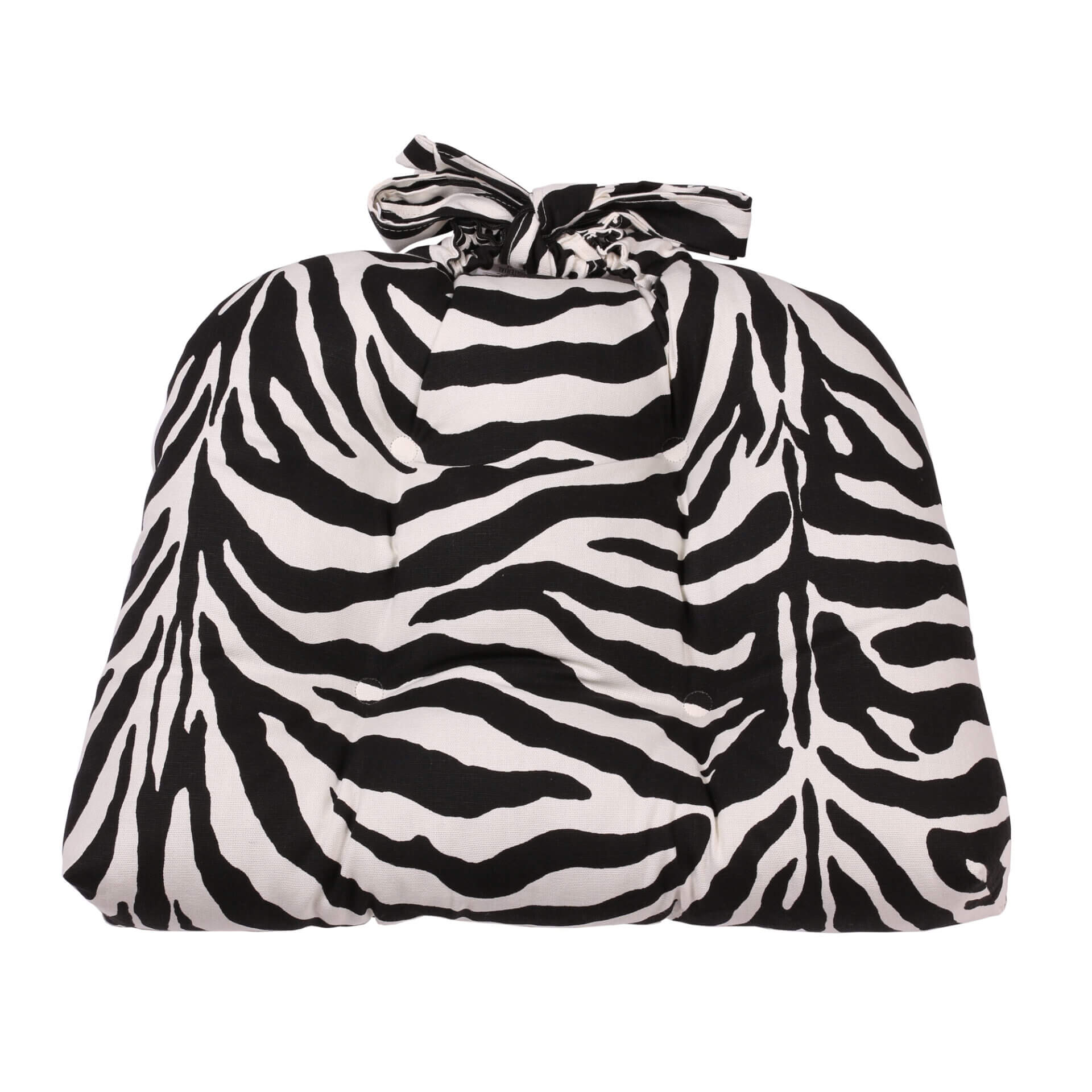 Zebra Black/White Chair Pad with Ties (Indoor) Thomasville at Home