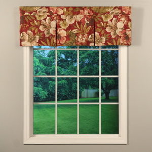Burgundy Floral Two Pleat Valance