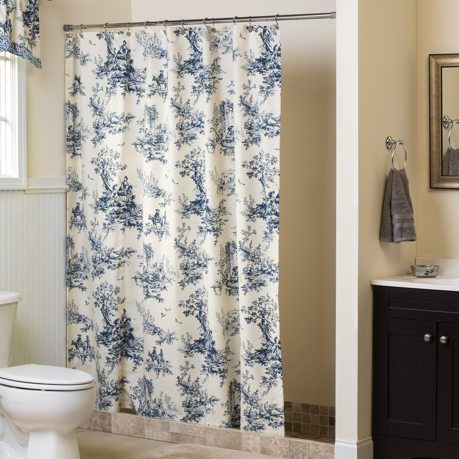 Bouvier Blue Toile Shower Curtain Thomasville at Home