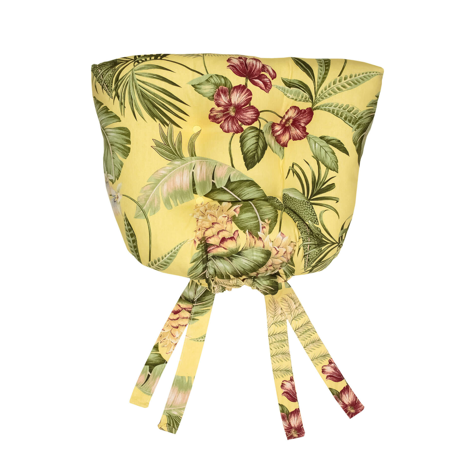 Fern Gully Yellow Floral Chair Pad Pack of 4 Thomasville at Home