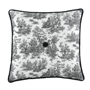 Jamestown Toile Square Pillow with Button Detail